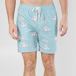 Departwest Patriotic Fourth of July Swim Trunks Size S Blue